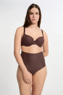 New ETAM Braguita moldeadora de cintura alta - Sujeción fuerte CHOCOLATE