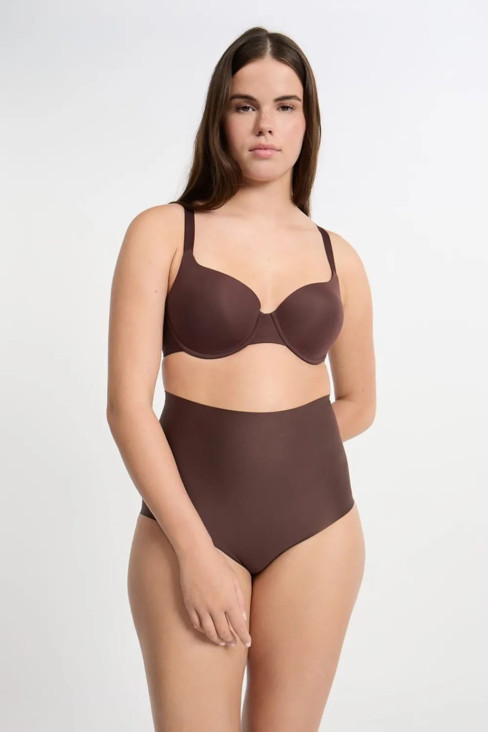 New ETAM Braguita moldeadora de cintura alta - Sujeción fuerte CHOCOLATE