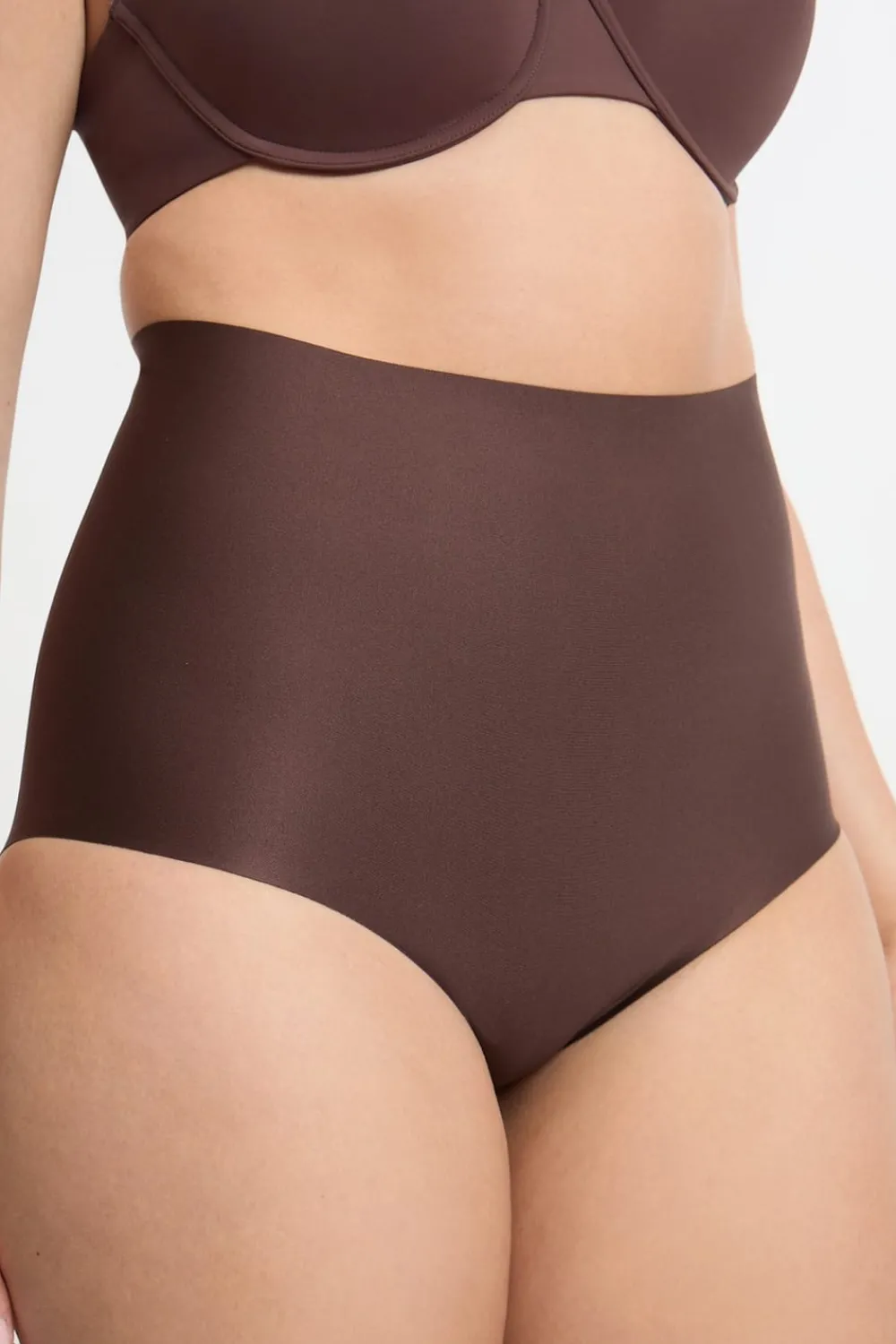 New ETAM Braguita moldeadora de cintura alta - Sujeción fuerte CHOCOLATE