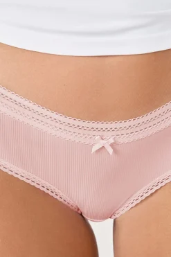 Discount ETAM Braguita shorty con bordes de encaje de microfibra ARÁNDANO