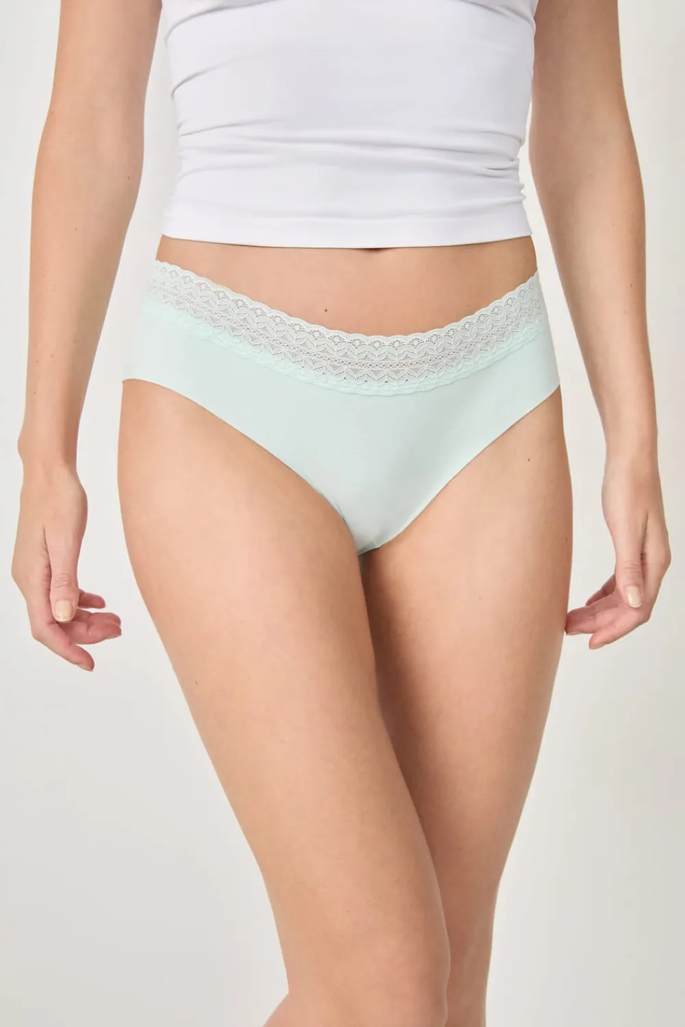 Hot ETAM Braguita shorty de algodón con costura trasera CELADÓN