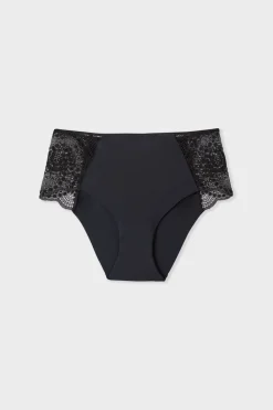 Discount ETAM Braguita talle alto de microfibra NEGRO