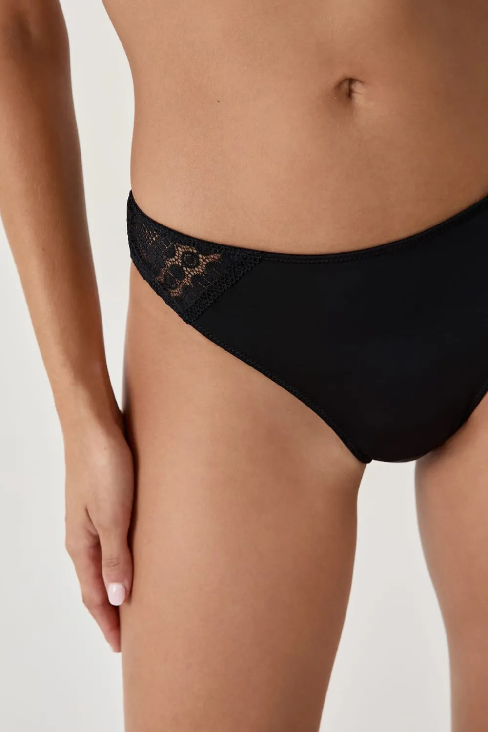 Online ETAM braguitas con detalle de encaje NEGRO
