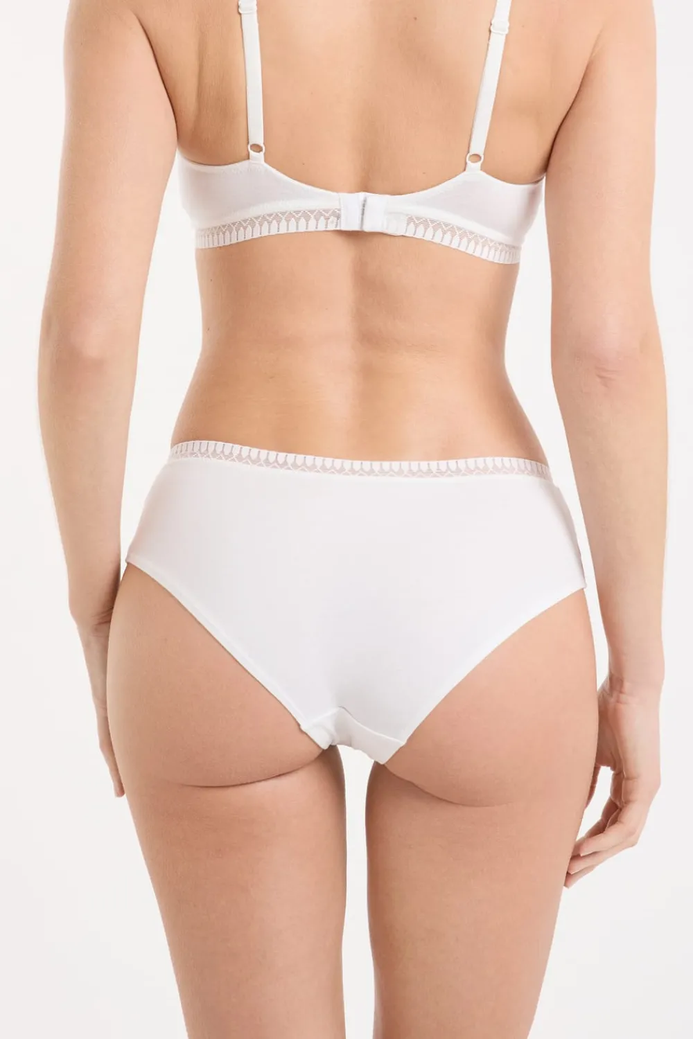 Discount ETAM Braguitas culotte de algodón BLANCO
