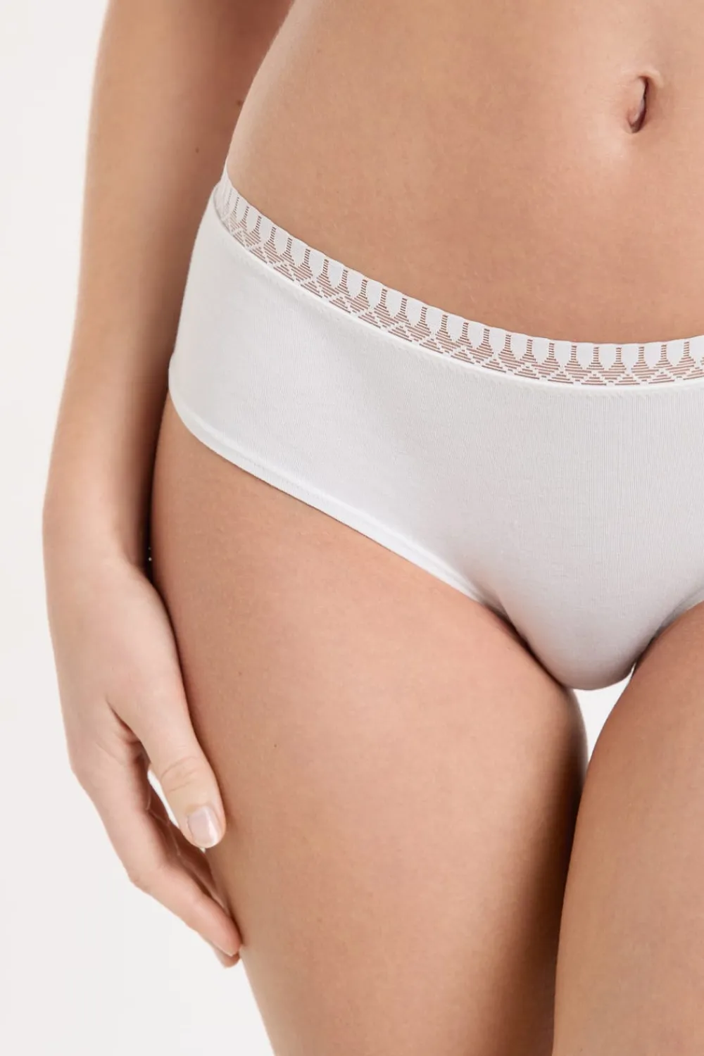 Discount ETAM Braguitas culotte de algodón BLANCO