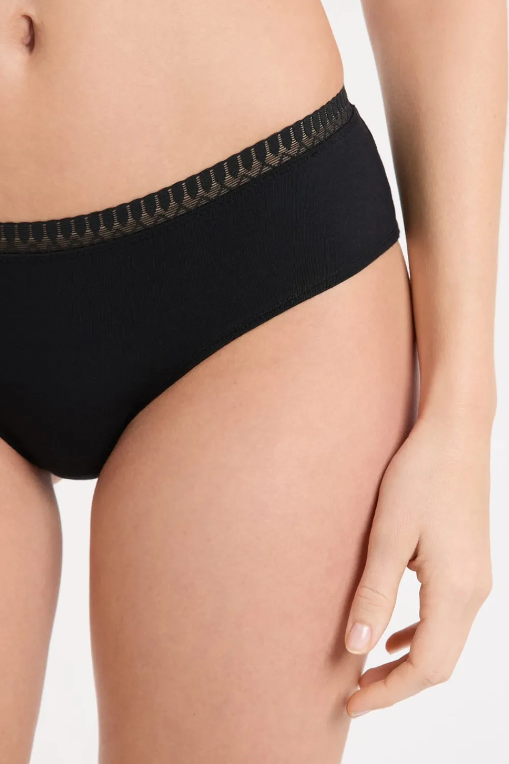 Discount ETAM Braguitas culotte de algodón NEGRO