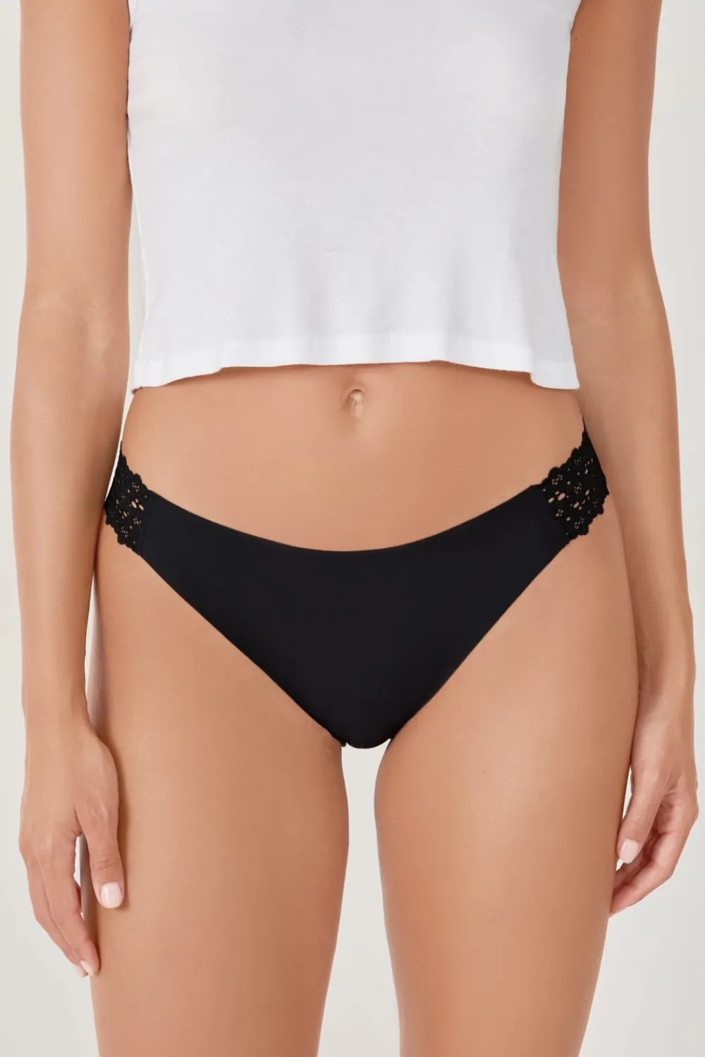 New ETAM Braguitas de microfibra y encaje NEGRO