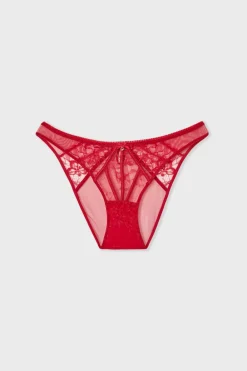 New ETAM Braguitas de tul y satén ROJO