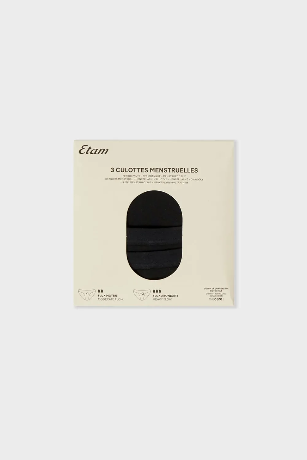 Clearance ETAM Braguitas menstruales - Flujo abundante NEGRO