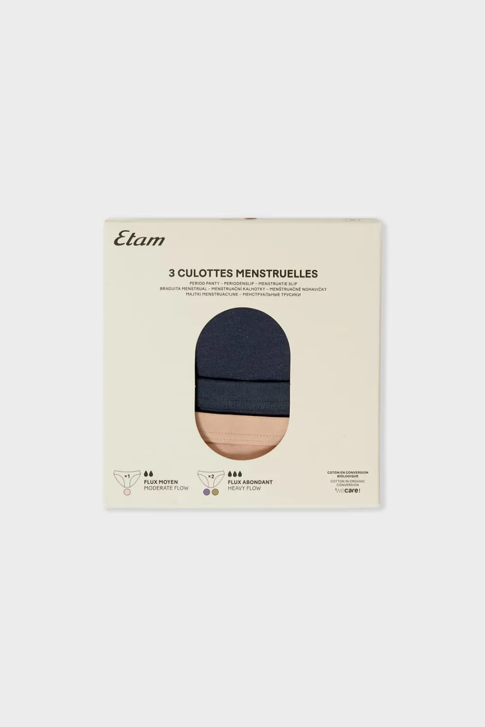 ETAM Braguitas menstruales - Flujo abundante MULTICOLOR