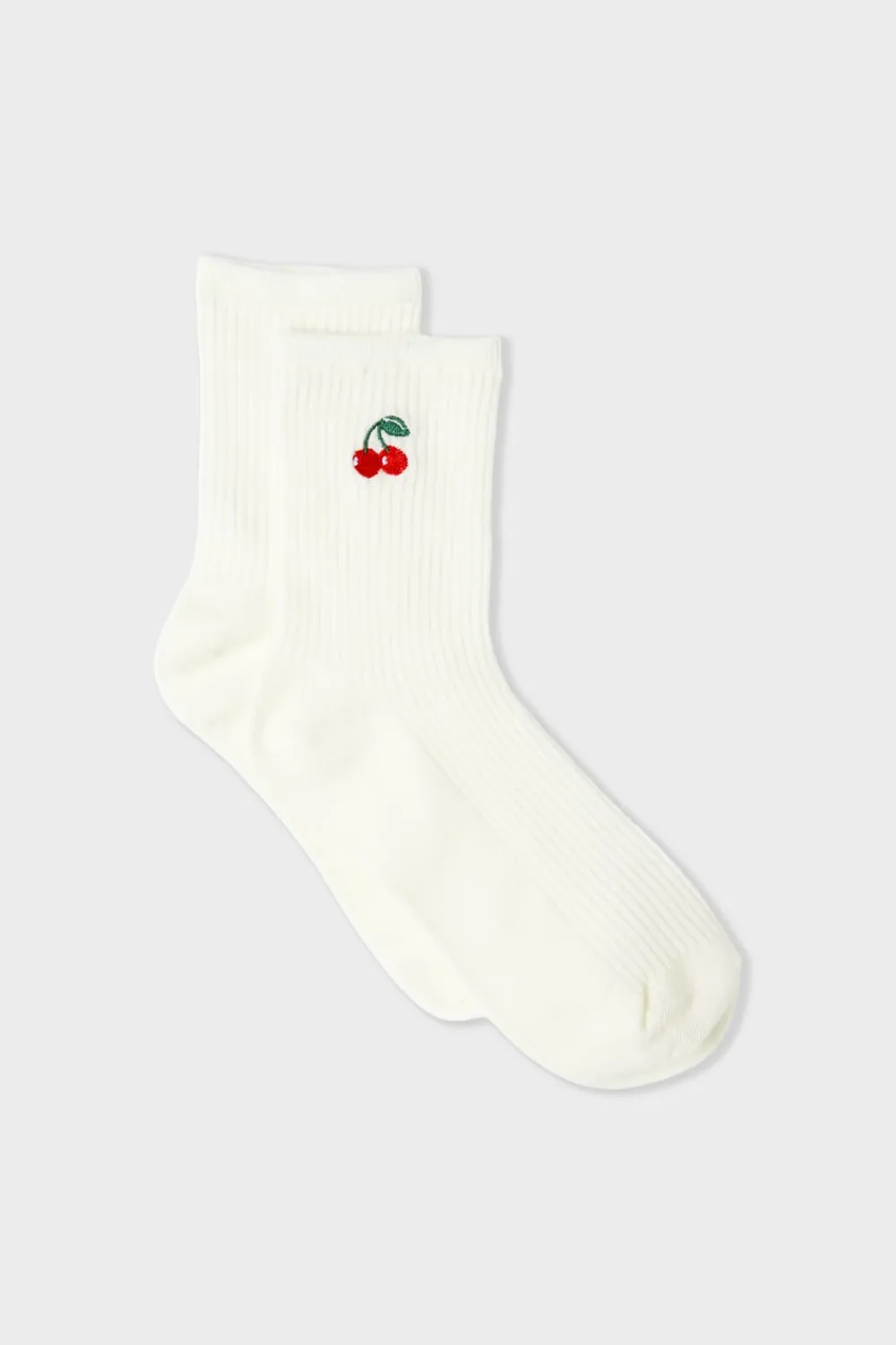 Discount ETAM Calcetines acanalados con algodón y estampado de cerezas crudo
