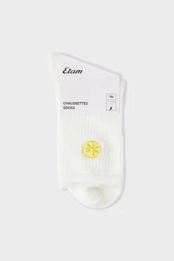Outlet ETAM Calcetines acanalados con algodón y estampado de sol crudo