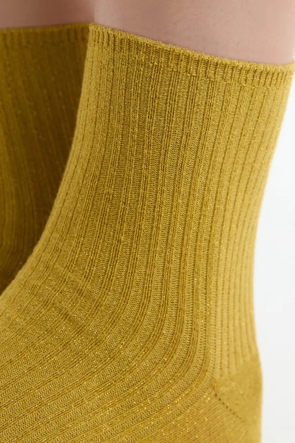 Best ETAM Calcetines brillantes con algodón AMARILLO ÁCIDO