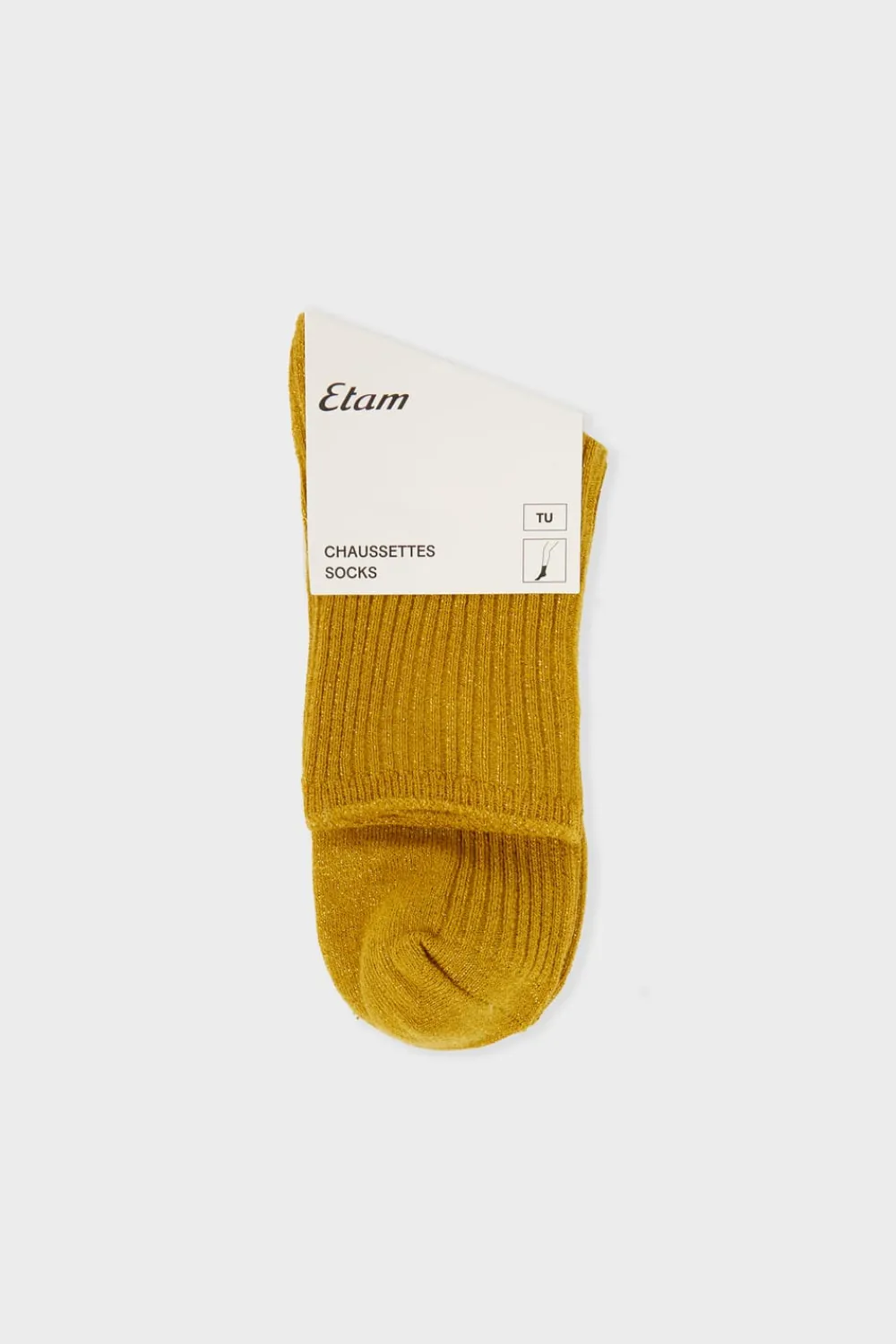 Best ETAM Calcetines brillantes con algodón AMARILLO ÁCIDO
