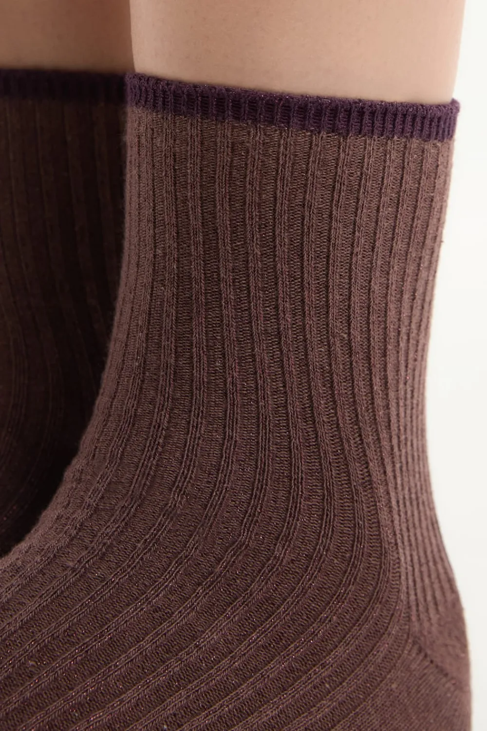 Online ETAM Calcetines brillantes con algodón CHOCOLATE