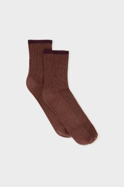 Online ETAM Calcetines brillantes con algodón CHOCOLATE
