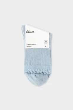 Sale ETAM Calcetines brillantes con algodón AZUL CIELO