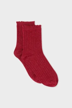 Outlet ETAM Calcetines brillantes con algodón ar&aacute;ndano