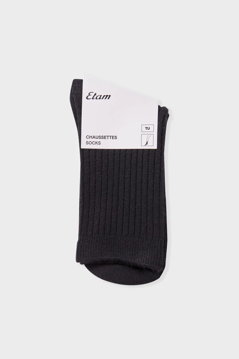 Clearance ETAM Calcetines con efecto acanalado NEGRO