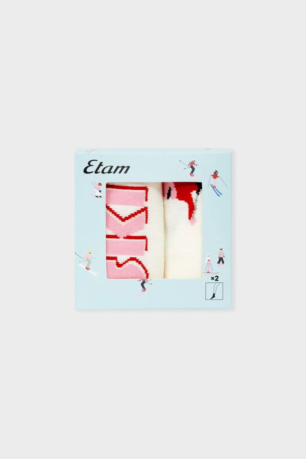 ETAM Calcetines con letras de algodón CRUDO