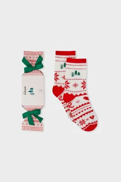 Sale ETAM Calcetines con motivos de punto fino CRUDO