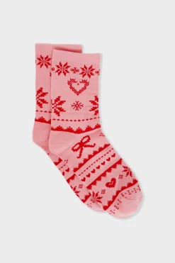 Sale ETAM Calcetines con motivos de punto fino ROSA EMPOLVADO