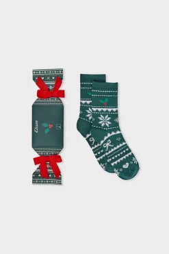 New ETAM Calcetines con motivos de punto fino VERDE
