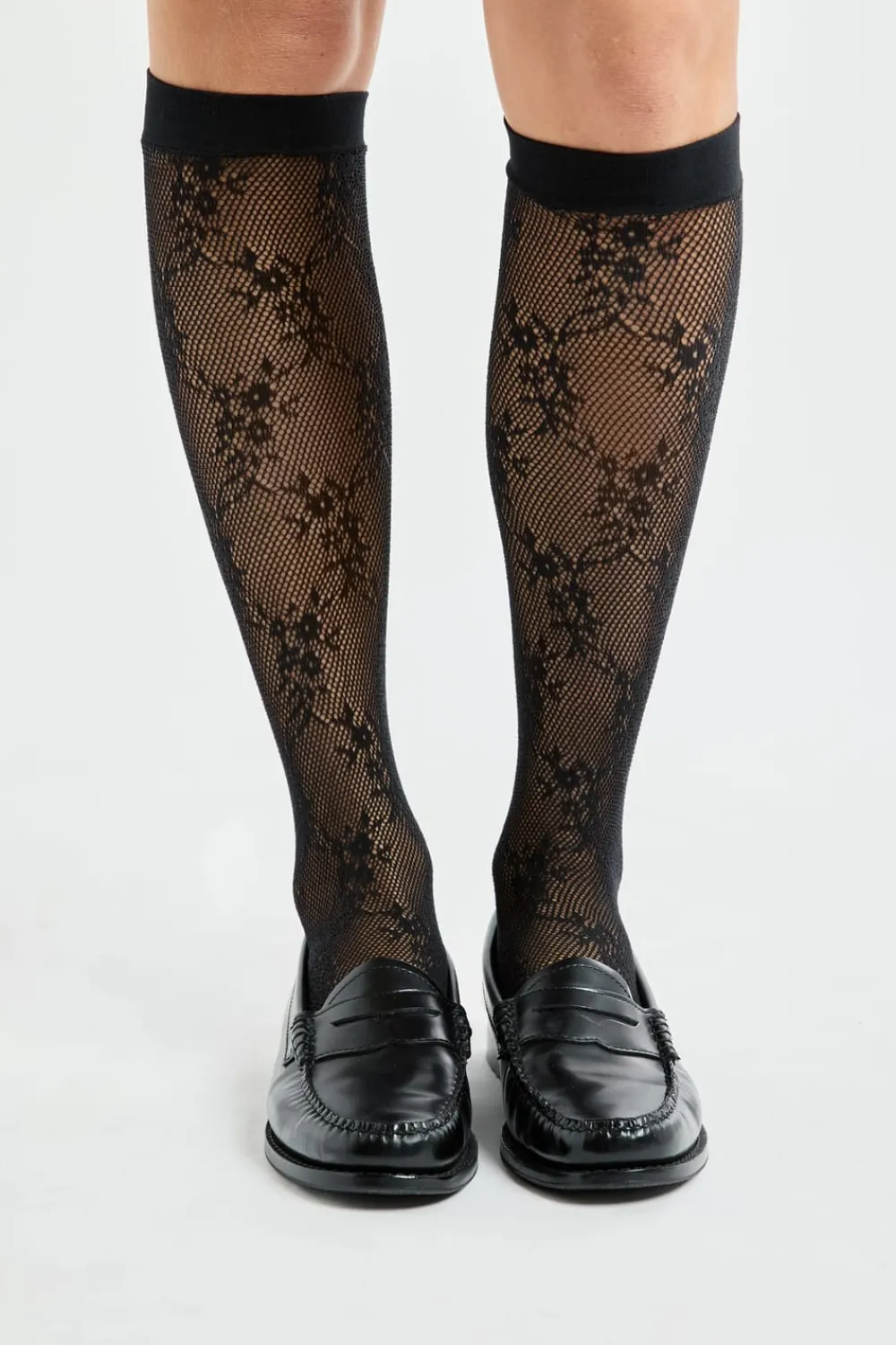 Clearance ETAM Calcetines de encaje con motivos NEGRO