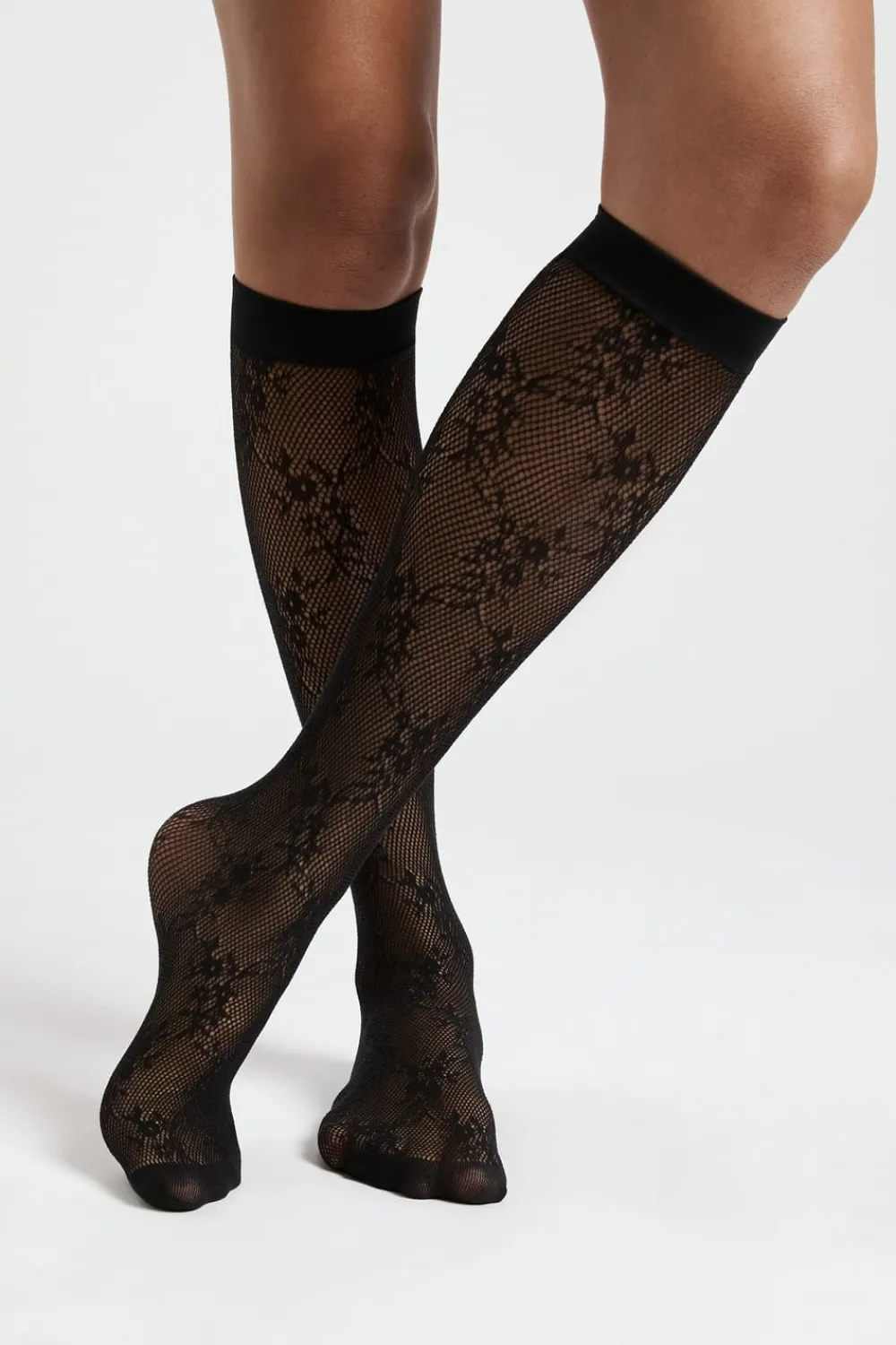 Clearance ETAM Calcetines de encaje con motivos NEGRO