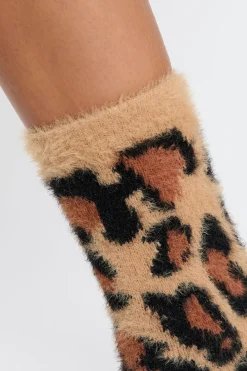Discount ETAM Calcetines de punto grueso con estampado de leopardo MARR&Oacute;N