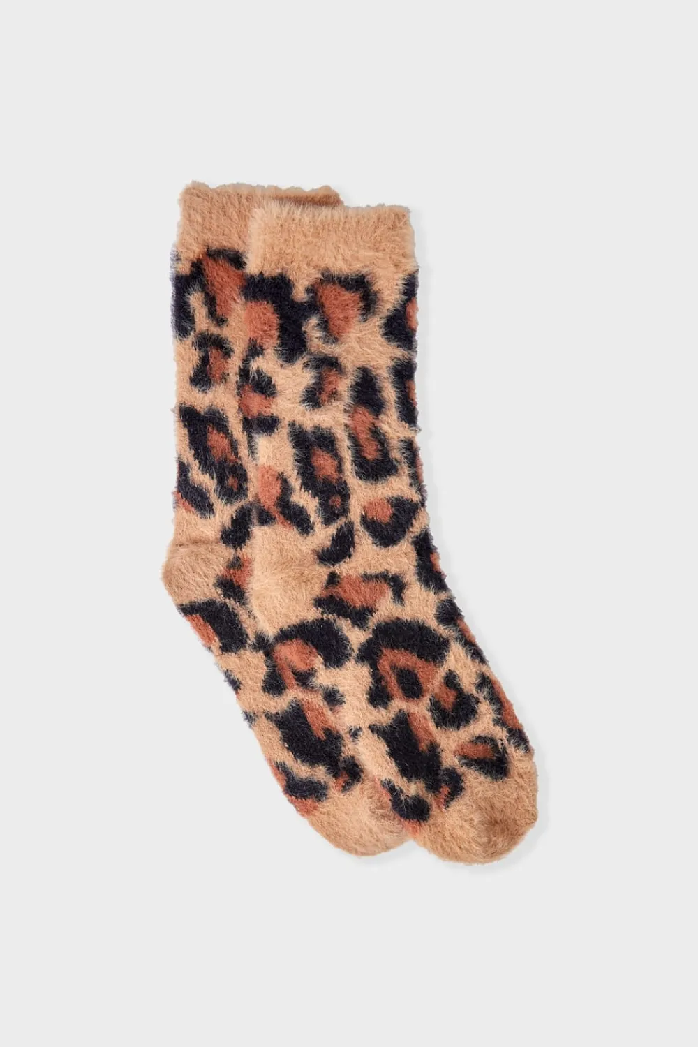 Discount ETAM Calcetines de punto grueso con estampado de leopardo MARRÓN