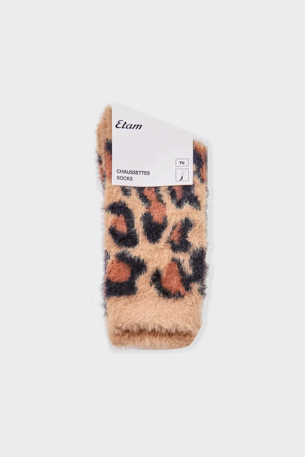 Discount ETAM Calcetines de punto grueso con estampado de leopardo MARRÓN