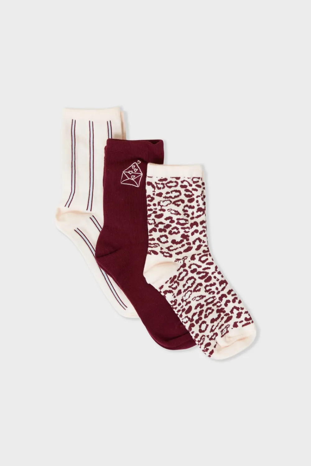 New ETAM Calcetines estampados con algodón BURDEOS GRANATE