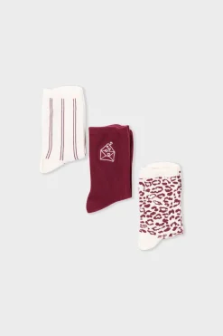 New ETAM Calcetines estampados con algodón BURDEOS GRANATE