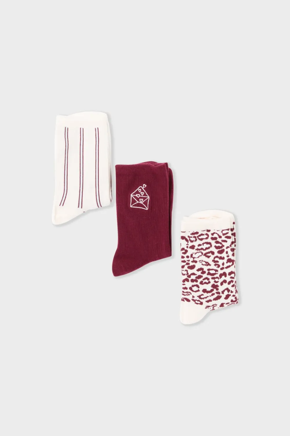 New ETAM Calcetines estampados con algodón BURDEOS GRANATE