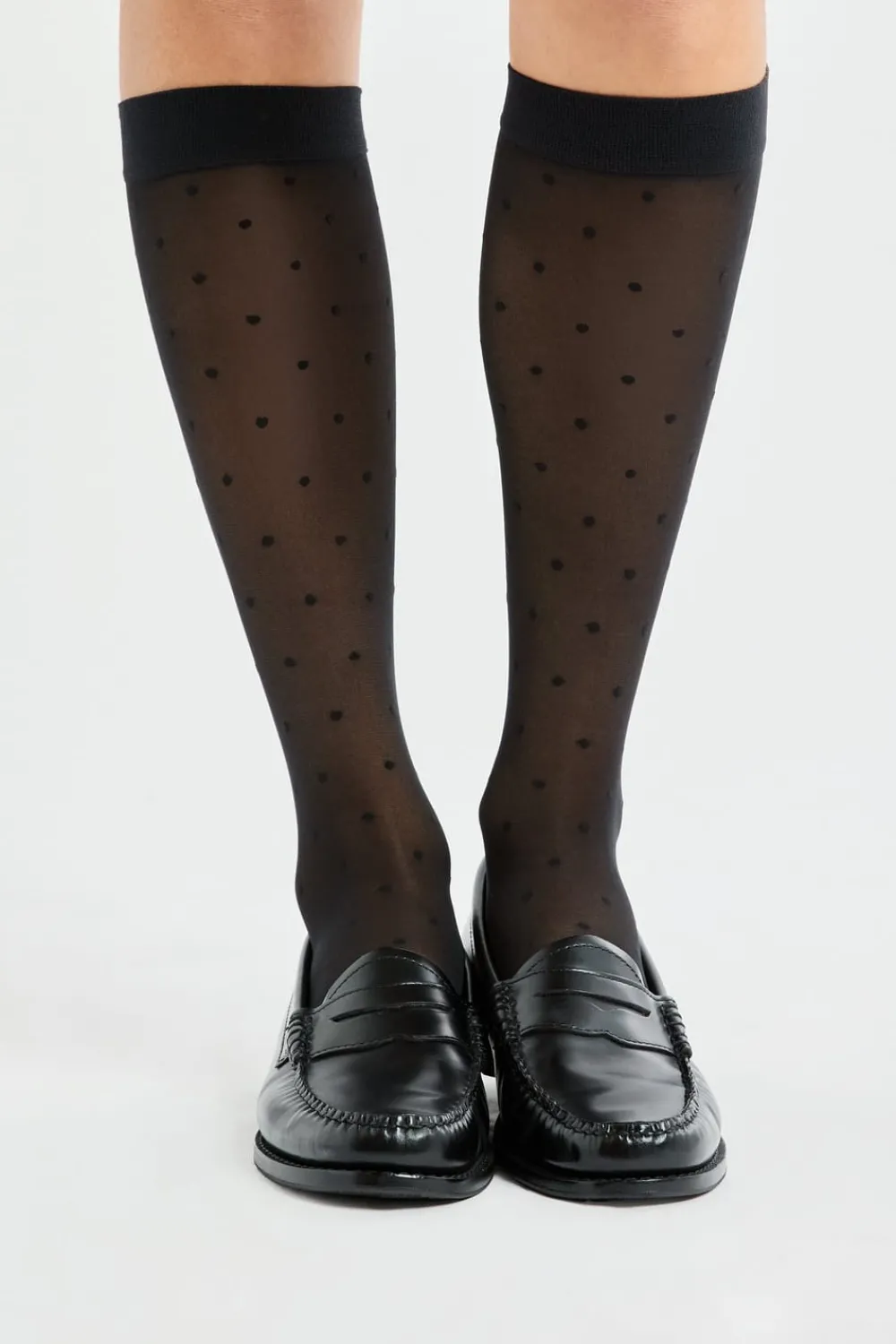 ETAM Calcetines transparentes estampados NEGRO