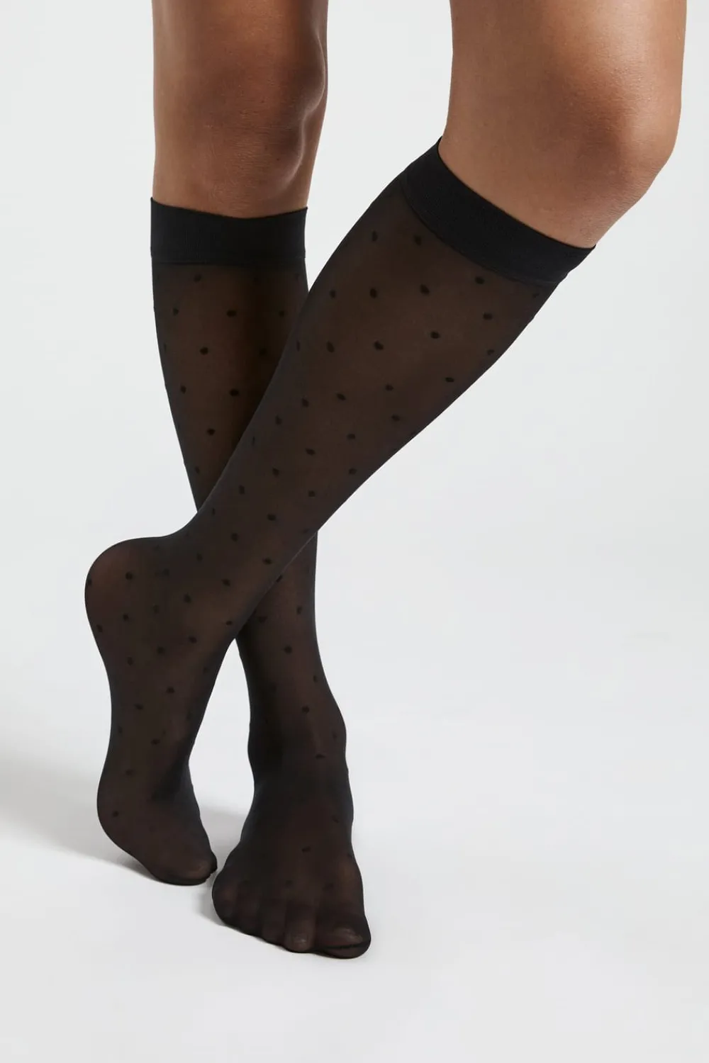 ETAM Calcetines transparentes estampados NEGRO