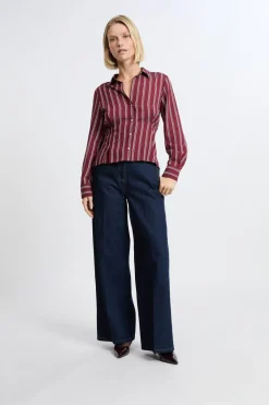 Online ETAM Camisa a rayas BURDEOS GRANATE