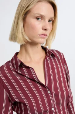 Online ETAM Camisa a rayas BURDEOS GRANATE