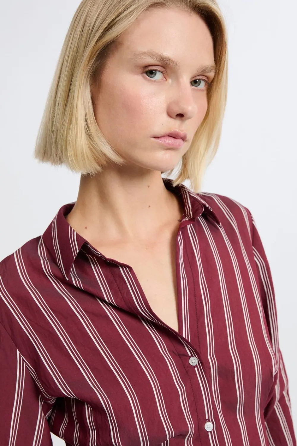 Online ETAM Camisa a rayas BURDEOS GRANATE