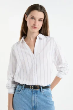 Outlet ETAM Camisa a rayas con algodón MALVA