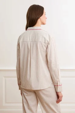 Hot ETAM Camisa a rayas con algodón CRUDO