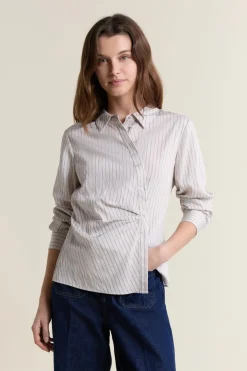 Discount ETAM Camisa a rayas estilo cruzada Topo