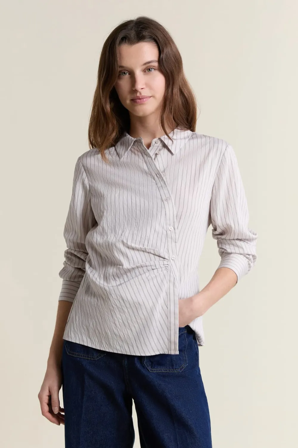 Discount ETAM Camisa a rayas estilo cruzada Topo