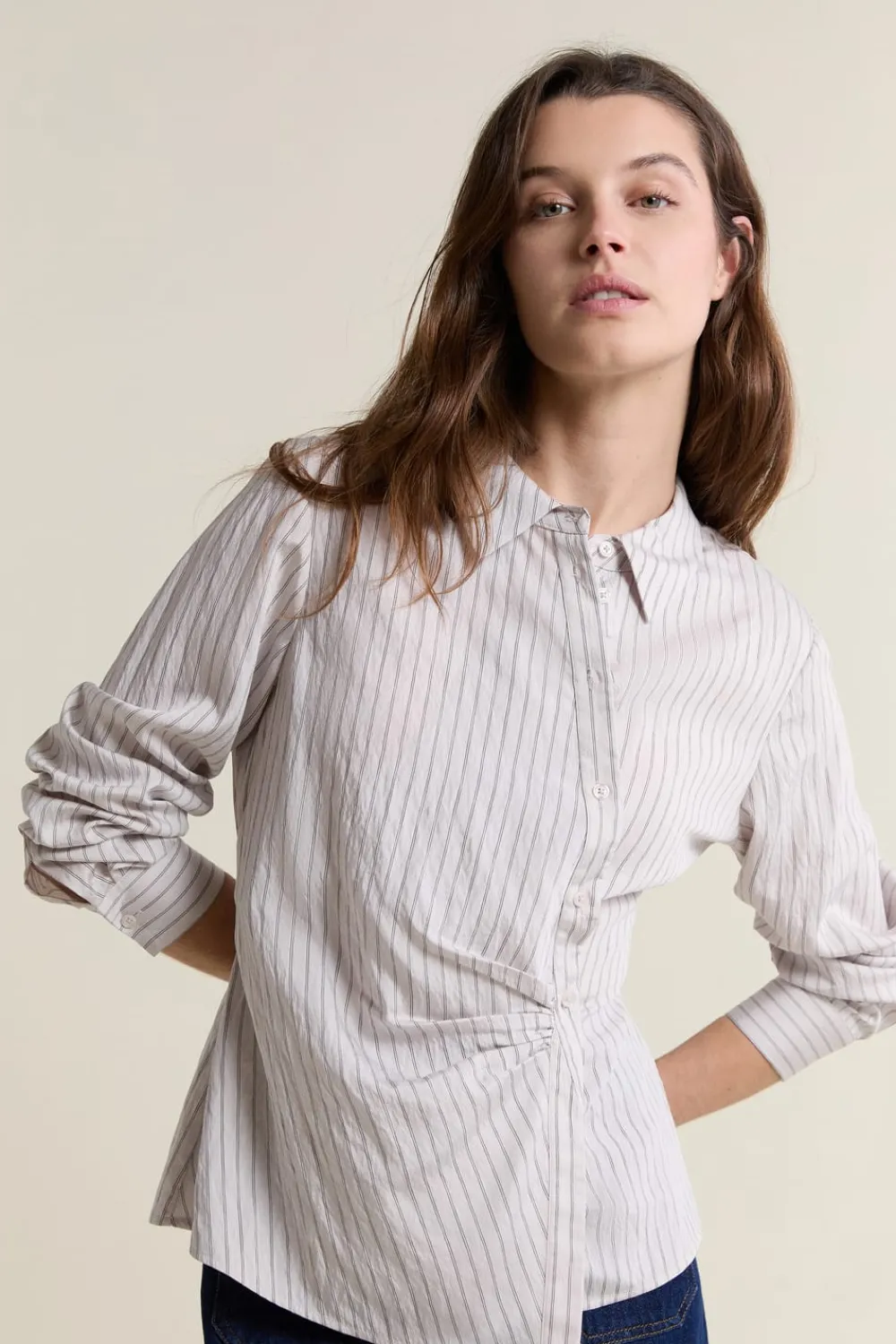 Discount ETAM Camisa a rayas estilo cruzada Topo