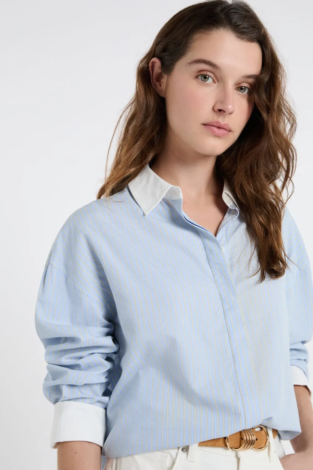 Hot ETAM Camisa bicolor con algodón AMARILLO SOL