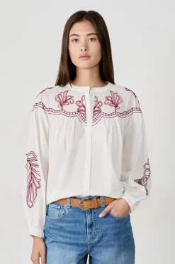 Outlet ETAM Camisa bordada BEIGE