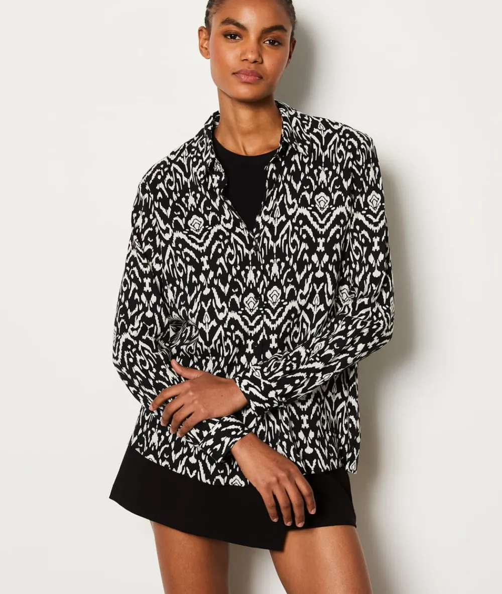 Hot ETAM Camisa con estampado fluido ANTRACITA