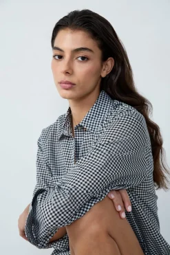 Best ETAM Camisa de algodón ESTAMPADO FONDO BLANCO