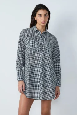 Best ETAM Camisa de algodón ESTAMPADO FONDO BLANCO